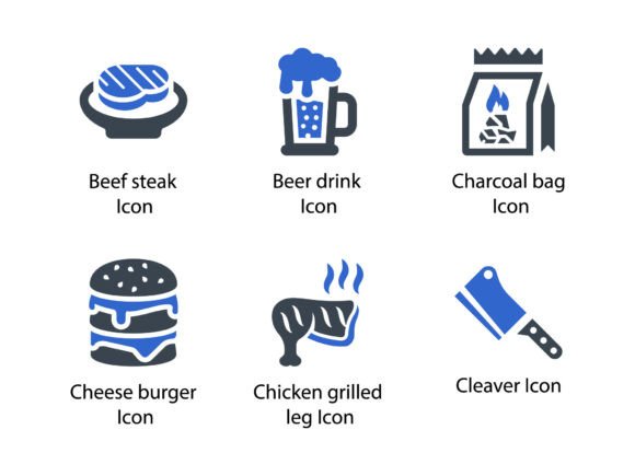 Barbecue Icon Set 2: Essential Graphics for a Cooking Blog