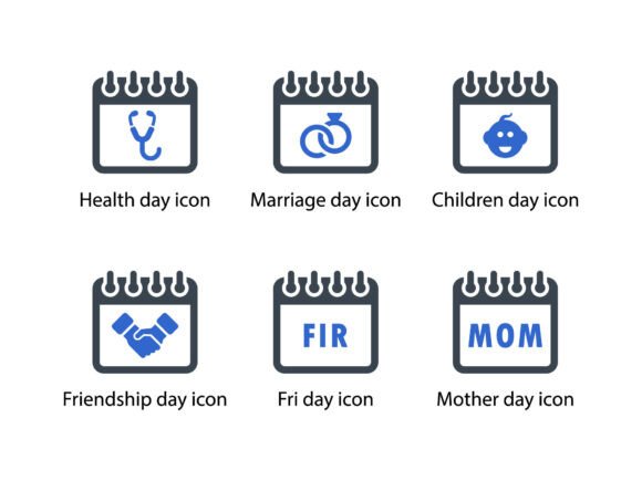 Calendar Icon Set 4: A Must-Have for Modern Blog Graphics