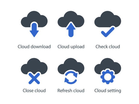 Cloud Icon Set 1: A Versatile Graphic for Local Brands