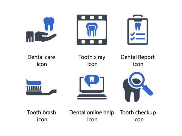 Dental Care Icon Set 9: A Perfect Fit for Modern Branding