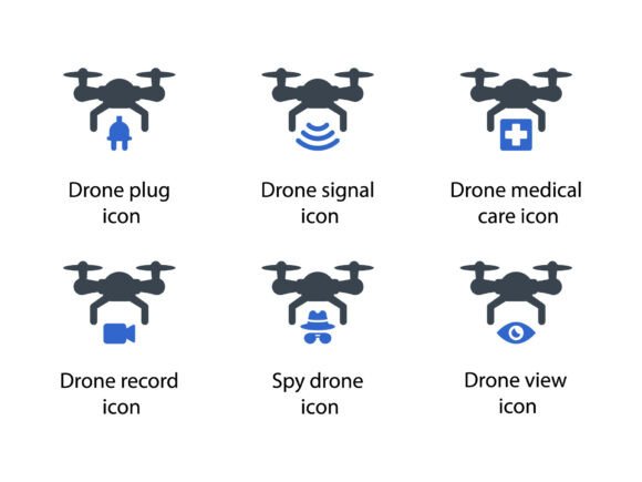 Drone Icon Set 6: A Versatile Graphics Tool for Local Brands