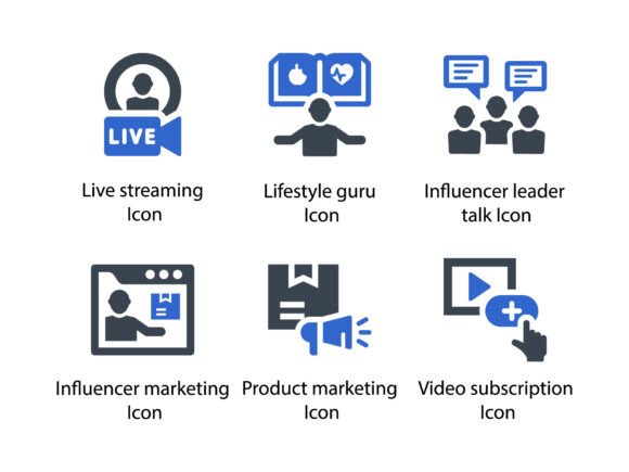 Influencers Marketing Icon Set 4: Perfect for Modern Graphics and Icons