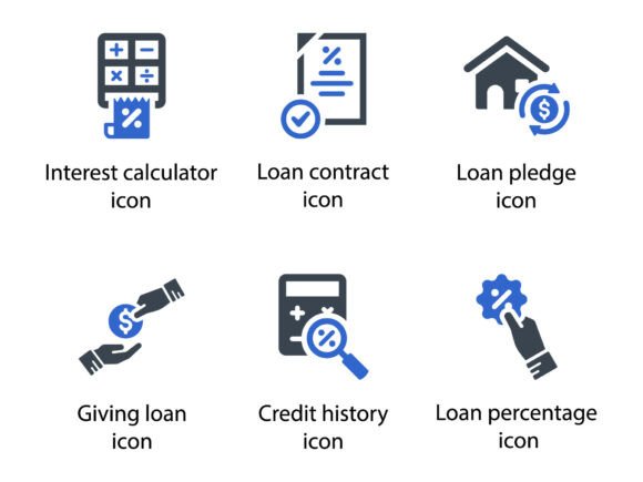 Loan Debt Icon Set 1: A Versatile Graphics and Icons Asset
