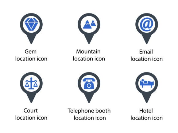 Location Pin Icon Set 7: A Versatile Graphics Tool for Marketers