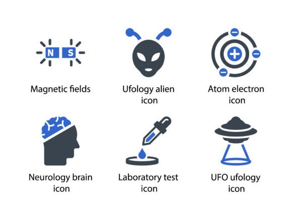 Science Experiments Blue Icon Set 6: Perfect for Modern Graphics