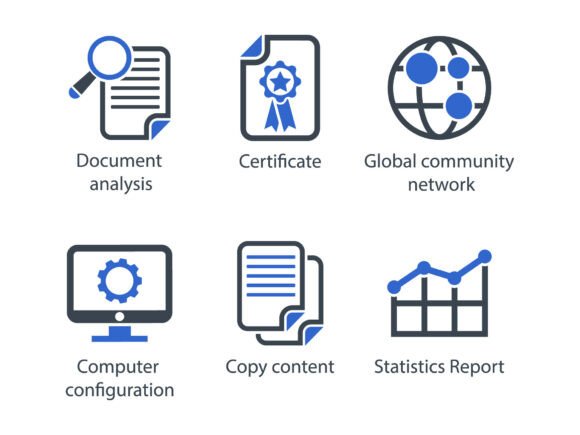 SEO Internet Blue Icon Set 14: A Versatile Graphics Tool